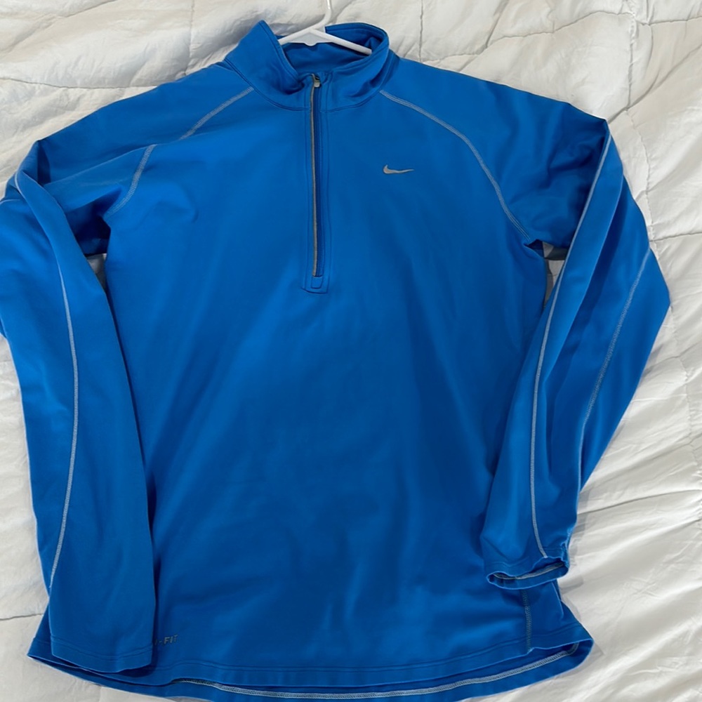 Nike dri fit 1/2 zip blue medium